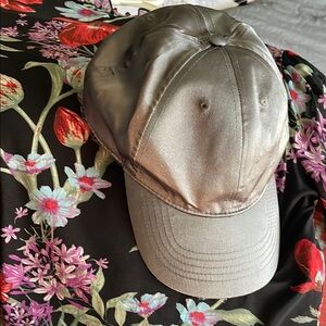 Silver Satin Baseball Cap